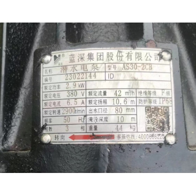 蓝深集团 AS30-2CB 潜水排污泵