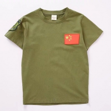 男童纯棉迷彩短袖吸汗衫军训服